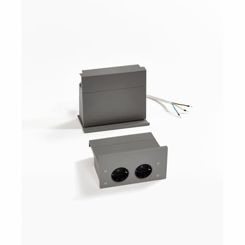 SO-TECH® Linero MosaiQ eBoxx Set 2-fach-Steckdose (DE) für Küchenreling Graphitschwarz von SOTECH