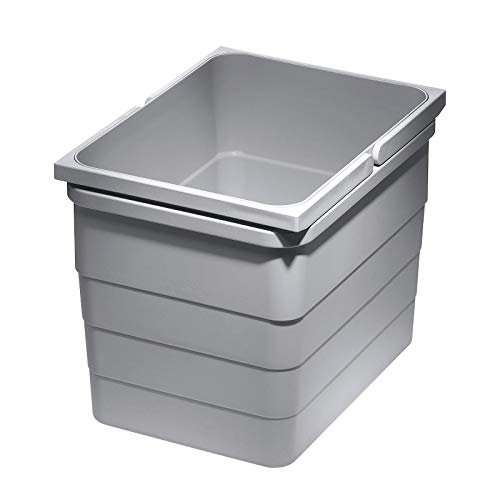 eins2vier Abfallsammler Höhe: 220 mm Volumen 12 Liter 230 x 306 mm alugrau 5170.10 Mülleimer Abfalleimer Abfalltrenner von SOTECH von SOTECH