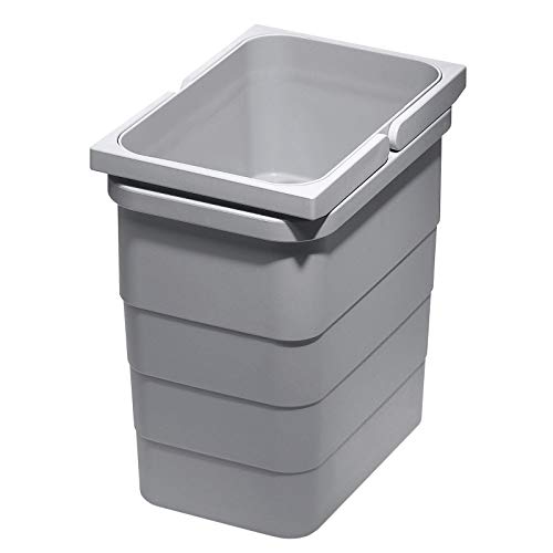 eins2vier Abfallsammler Höhe: 220 mm Volumen 5,5 Liter 153 x 230 mm alugrau 5175.10 Mülleimer Abfalleimer Abfalltrenner von SOTECH von SOTECH