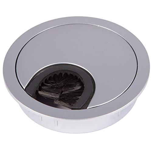 SOTECH Kabeldurchführung Kabeldurchlass aus Metall Chrom matt Bohrmaß Ø 68 mm Schreibtisch mit Staubdichtung von SOTECH