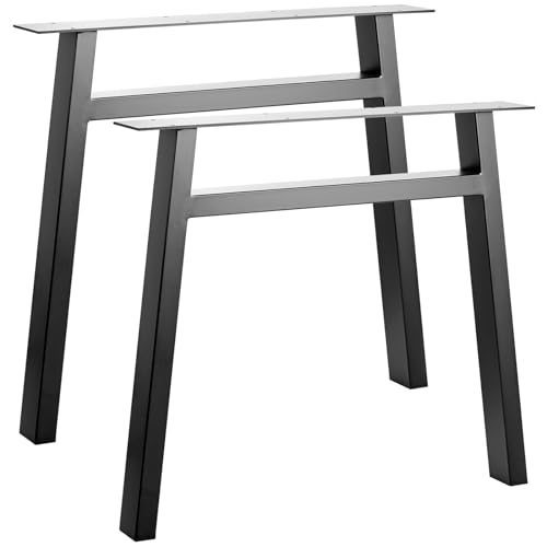 SOTECH 1 Paar (2 Stück) Tischgestelle H-Form Stahl schwarz matt Profil: 80 x 40 mm Höhe: 720 mm Tiefe: 800 mm Tischkufen Tischuntergestelle Tischkufen Kufengestelle von SOTECH