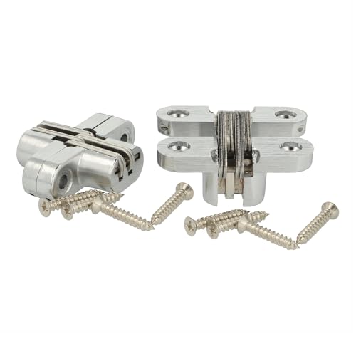 SOTECH 1 Paar Einfrässcharnier VICI 45 x 13 mm Öffnungswinkel 180° Türscharnier mit Bandarm aus Edelstahl, Einlassscharnier zum Schrauben für Möbeltüre, Truhen, Klapptische von SOTECH