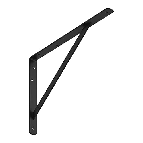 SOTECH 1 Stück Regalkonsole (400 x 275 x 30 mm, schwarz, pulverbeschichtet) Schwerlast-Konsole mit Querstrebe zur Stabilisierung von SOTECH