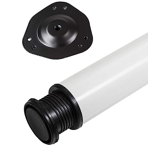 SOTECH 1 Stück Tischbein Höhe 870 mm Ø 76/80 mm Stahl mit weißer Oberfläche belastbar bis 75 kg, Möbelbein mit 32 mm Höhenverstellung Möbelfuß von SOTECH