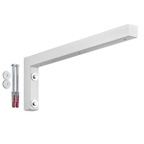 SOTECH 1 Stück Wandkonsole in L-Form (450 x 150 x 30 mm, weiß matt pulverbeschichtet), robuster Regalhalter zur Wandmontage, besonders geeignet für DIY-Projekte von SOTECH