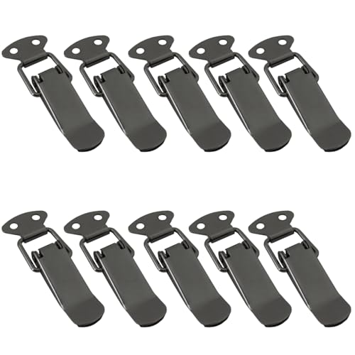 SOTECH 10 Stück Spannverschluss LATCH Edelstahloptik 78 mm Kniehebelspanner Hebelverschluss Kistenverschluss für Werkzeugkasten, Truhe, Tische, Schränke von SOTECH