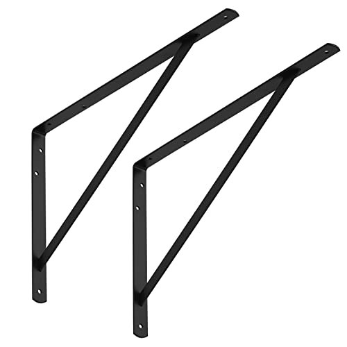 SOTECH 10er Set Regalkonsolen (500 x 325 x 30 mm, schwarz, pulverbeschichtet), Regalträger mit Querstrebe zur Stabilisierung von SOTECH