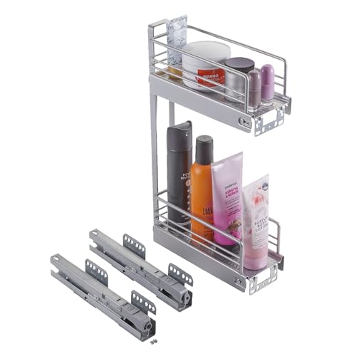 SOTECH 15er Vollauszug Classic 90° 2-etagig mit SoftStopp Silbergrau Schrankauszug Vollauszug für Bad-/ Hängeschrank mit SoftStopp SOTECH 15er Vollauszug Classic 90° 2-etagig mit SoftStopp Silbergrau Schrankauszug Vollauszug für Bad-/ Hängeschrank mit SoftStopp von SOTECH