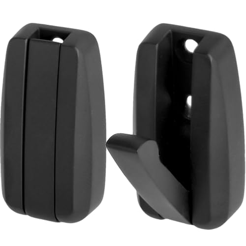 SOTECH 2 Stück Aufbau-Klapphaken HIPPO schwarz matt mit Feder Garderobenhaken aus Metall, platzsparendes Design ideal für enge Räume wie im Caravan, automatisches Schließen bei Nichtverwendung von SOTECH