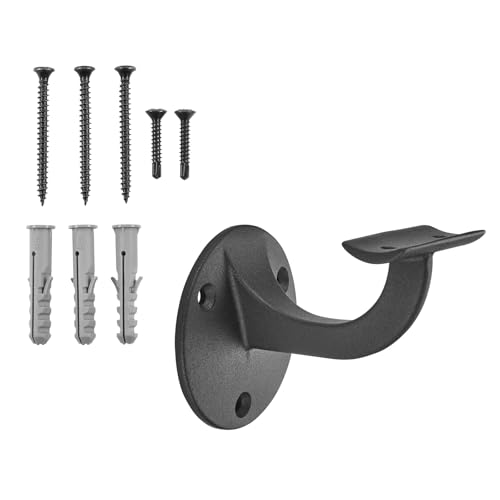 SOTECH 2 Stück Handlaufhalter COMPACT Schwarz Höhe 68 mm Ausladung 65 mm für Handläufe mit Ø 45 mm Geländerhalter zur Wandmontage von SOTECH