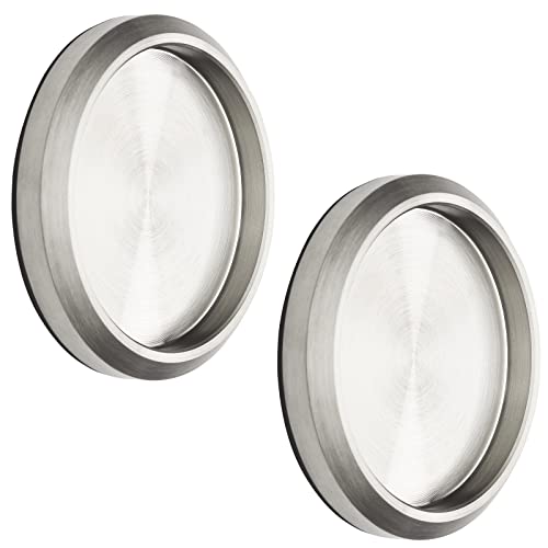 SOTECH 2 Stück Schiebetürgriffe MILA Griff-Ø: 58 mm selbstklebend mit 3M Klebepad Möbelgriffe echt Edelstahl Griffmuschel für Glas-Türen & Zimmertüren Muschelgriffe zum Aufkleben Glastürgriffe von SOTECH