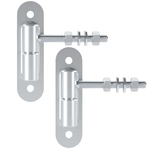 SOTECH 2 Stück Torangeln Ø 24 mm M12 x 96 mm Tragkraft 150 kg/Stück mit Anschraubplatte Stahl verzinkt Torbänder Türbänder Torscharniere Hängescharniere Aufschraubbänder von SOTECH