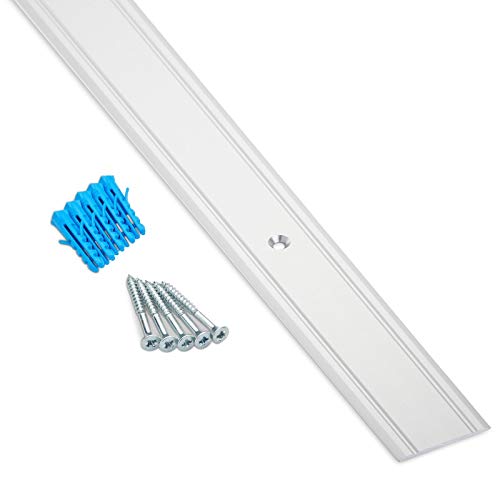 SOTECH 2 Stück Übergangsschienen Cross aus Aluminium Silber eloxiert 1000 x 30 x 2 mm Übergangsprofil gelocht inkl. Schrauben u. Dübel Bodenprofil für Teppich, Laminat, Fliesen Übergänge von SOTECH