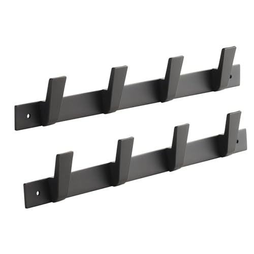 SOTECH 2er Set Blackline ALBUS Hakenleisten 345 mm mit 4 Haken schwarz pulverbeschichtet Garderobenleisten von SOTECH