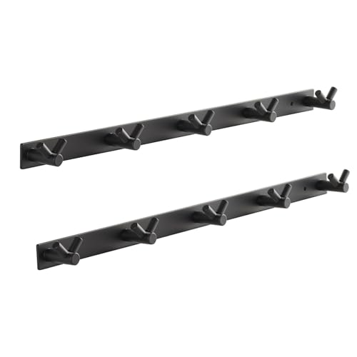 SOTECH 2er Set Blackline CORA V Hakenleisten 450 mm mit 5 Haken schwarz Wandgarderoben Garderobenleisten von SOTECH