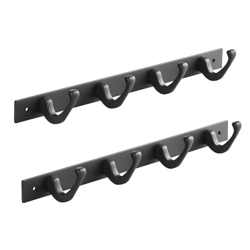 SOTECH 2er Set Blackline FORTE Hakenleisten 345 mm mit 4 Haken schwarz Wandgarderoben Garderobenleisten von SOTECH