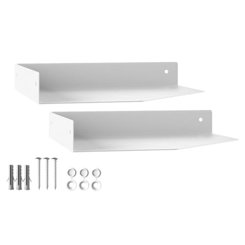 SOTECH 2er Set Design Wandboard HOVER-IX 200 x 200 x 30 mm weiß, Wandmontage, Bücherregal inkl. Befestigungsset, moderne Ablage für Bad Küche oder Wohnzimmer von SOTECH