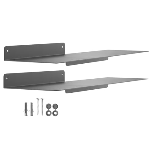 SOTECH 2er Set Design Wandboard HOVER-VI 450 x 130 x 60 mm anthrazit, Wandmontage, Schwebe-Regal inkl. Befestigungsset, moderne Ablage für Bad Küche oder Wohnzimmer von SOTECH