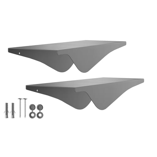 SOTECH 2er Set Design Wandboard HOVER-VIII 350 x 130 x 80 mm anthrazit, Wandmontage, Schwebe-Regal inkl. Befestigungsset, moderne Ablage für Bad Küche oder Kinderzimmer von SOTECH