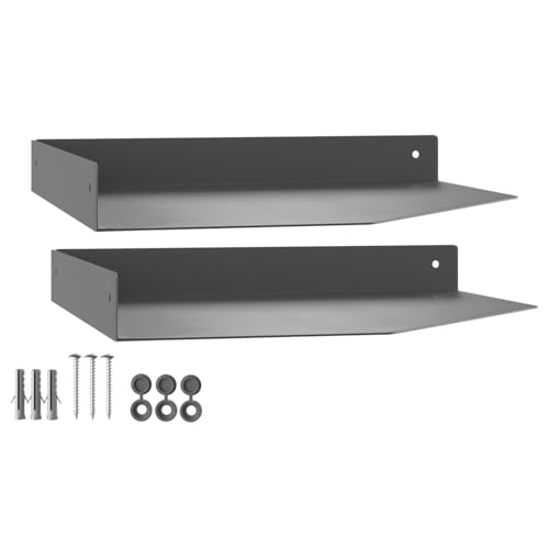 SOTECH 2er Set Design Wandboard HOVER-X 250 x 250 x 30 mm anthrazit, Wandmontage, Schwebe-Regal inkl. Befestigungsset, moderne Ablage für Bad Küche oder Wohnzimmer von SOTECH