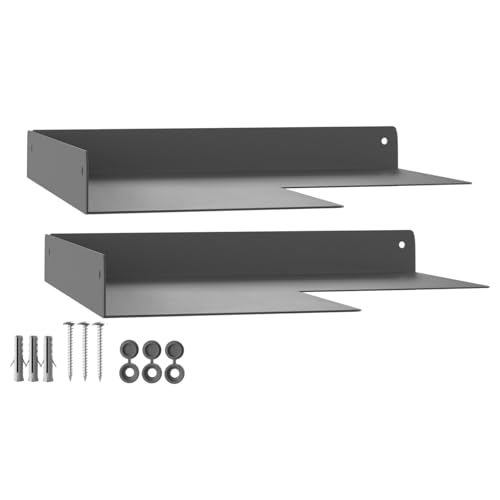 SOTECH 2er Set Design Wandboard HOVER-XII 250 x 250 x 30 mm anthrazit, Wandmontage, Schwebe-Regal inkl. Befestigungsset, moderne Ablage für Bad Küche oder Wohnzimmer von SOTECH