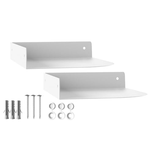 SOTECH 2er Set Design Wandboard HOVER-XIII 200 x 150 x 30 mm weiß, Wandmontage, Bücherregal inkl. Befestigungsset, moderne Ablage für Bad Küche oder Wohnzimmer von SOTECH