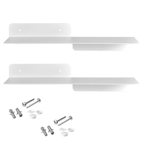 SOTECH 2er Set Design Wandboard Hover-I 350 x 130 x 78 mm weiß, Wandmontage, Hängeregal inkl. Befestigungsset, Moderne Ablage für die Wand in Bad Küche oder Wohnzimmer von SOTECH