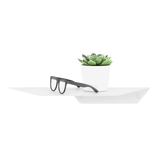 SOTECH 2er Set Design Wandboard Hover-II 350 x 130 x 40 mm weiß, Wandmontage, Ablage inkl. Befestigungsset, modernes Board für die Wand in Bad Küche oder Wohnzimmer von SOTECH
