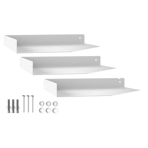 SOTECH 3er Set Design Eckregal HOVER-X 250 x 250 x 30 mm weiß, Wandmontage, Bücherregal inkl. Befestigungsset, modernes Wandboard für Bad Küche oder Wohnzimmer von SOTECH