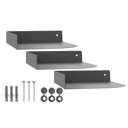 SOTECH 3er Set Design Eckregal HOVER-XIII 200 x 150 x 30 mm anthrazit, Wandmontage, Wandboard inkl. Befestigungsset, modernes Wandboard für Bad Küche oder Wohnzimmer von SOTECH
