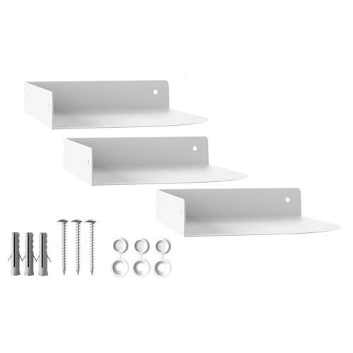 SOTECH 3er Set Design Eckregal HOVER-XIII 200 x 150 x 30 mm weiß, Wandmontage, Bücherregal inkl. Befestigungsset, modernes Wandboard für Bad Küche oder Wohnzimmer von SOTECH