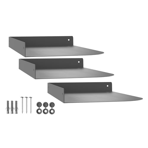 SOTECH 3er Set Design Eckregal HOVER-XIV 300 x 200 x 30 mm anthrazit, Wandmontage, Wandboard inkl. Befestigungsset, modernes Wandboard für Bad Küche oder Wohnzimmer von SOTECH