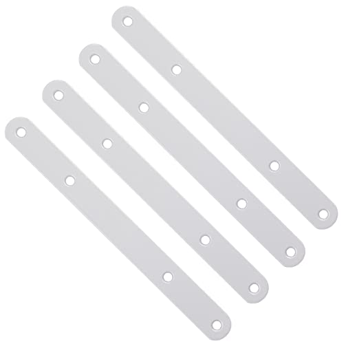 SOTECH 4 Stück Flachverbinder 200 x 20 x 3 mm Silbergrau Verbindungslaschen Möbelverbinder Korpusverbinder Blendenverbinder Frontblendenverbinder Verbindungsbleche von SOTECH