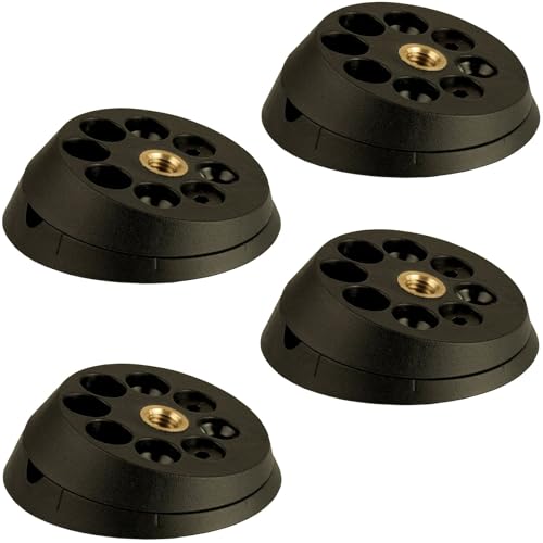 SOTECH 4 Stück Tischbeinbeschlag TWIST'N Turn für Möbelfüße bis Ø 60 mm mit M10 Gewinde, einzigartige Neigungsfunktion in fünf Stufen: 0°, 5,5°, 10,5°, 13,5° und 15° für Möbelbeine, Tischfüße von SOTECH