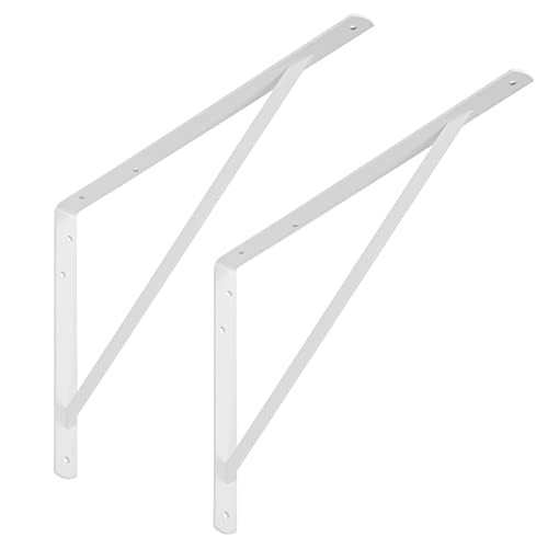 SOTECH 4er Set Regalkonsolen (500 x 325 x 30 mm, weiß, pulverbeschichtet), Regalbodenträger mit Querstrebe zur Stabilisierung von SOTECH