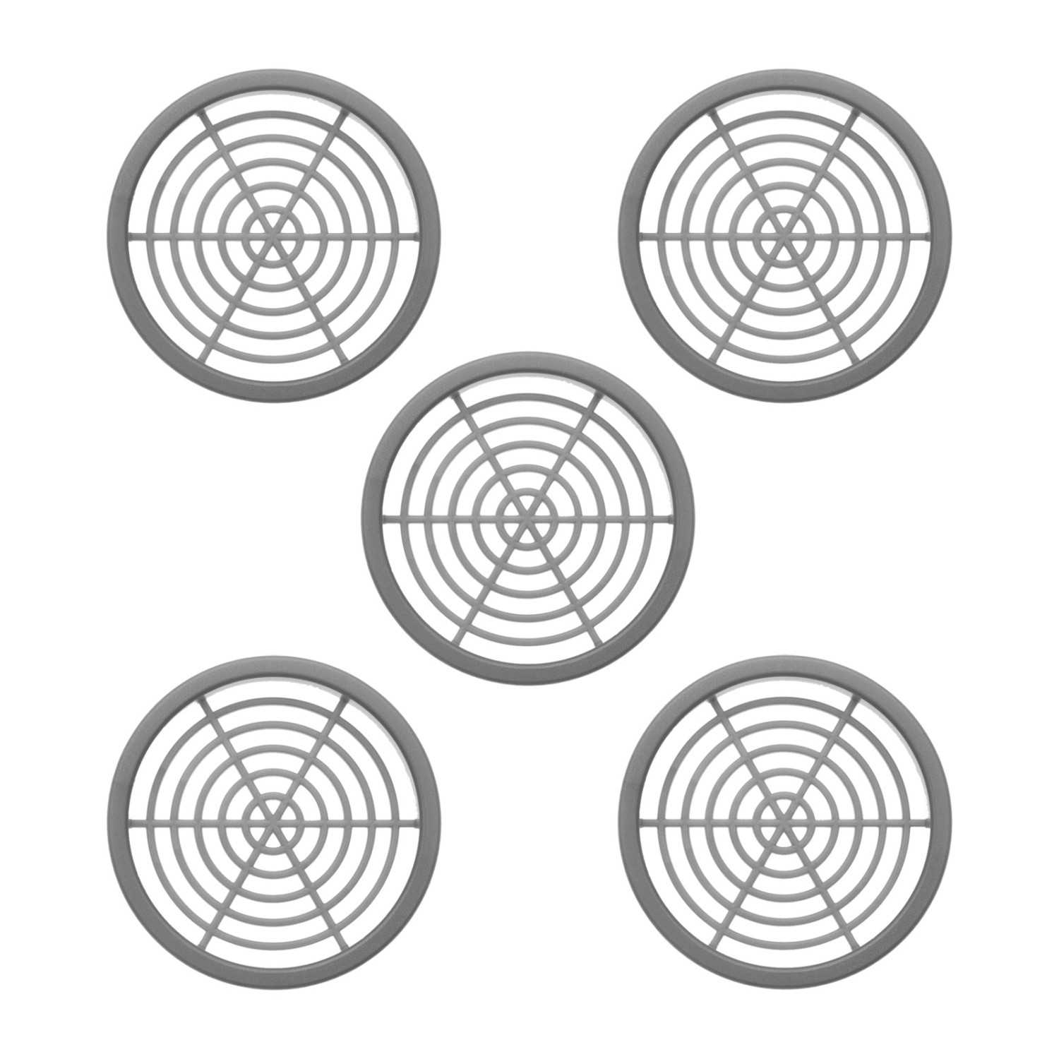 SOTECH 5 Stück Lüftungsrosette Ø65,2 mm aus Kunststoff Zum Einlassen Silbergrau von SOTECH
