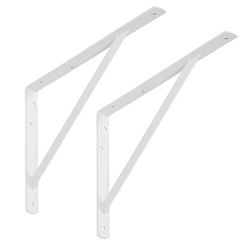 SOTECH 6er Set Regalkonsolen (400 x 275 x 30 mm, weiß, pulverbeschichtet), Schwerlastkonsolen mit Querstrebe zur Stabilisierung von SOTECH
