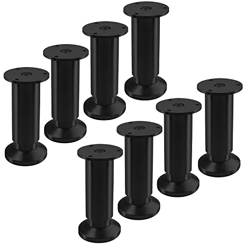 SOTECH 8 Stück Möbelfüße Terra Höhe 120 mm Schwarz eloxiert Tischbeine höhenverstellbar bis max. 15 mm, belastbar bis 250 kg/je Fuß von SOTECH