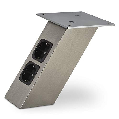 SOTECH Barkonsole schräg 170 x 80 x 70 mm in Edelstahloptik mit Schuko Steckdosen 30 Kg Tragkraft Thekenfuß Konsole SOTECH Barkonsole schräg 170 x 80 x 70 mm in Edelstahloptik mit Schuko Steckdosen 30 Kg Tragkraft Thekenfuß Konsole von SOTECH