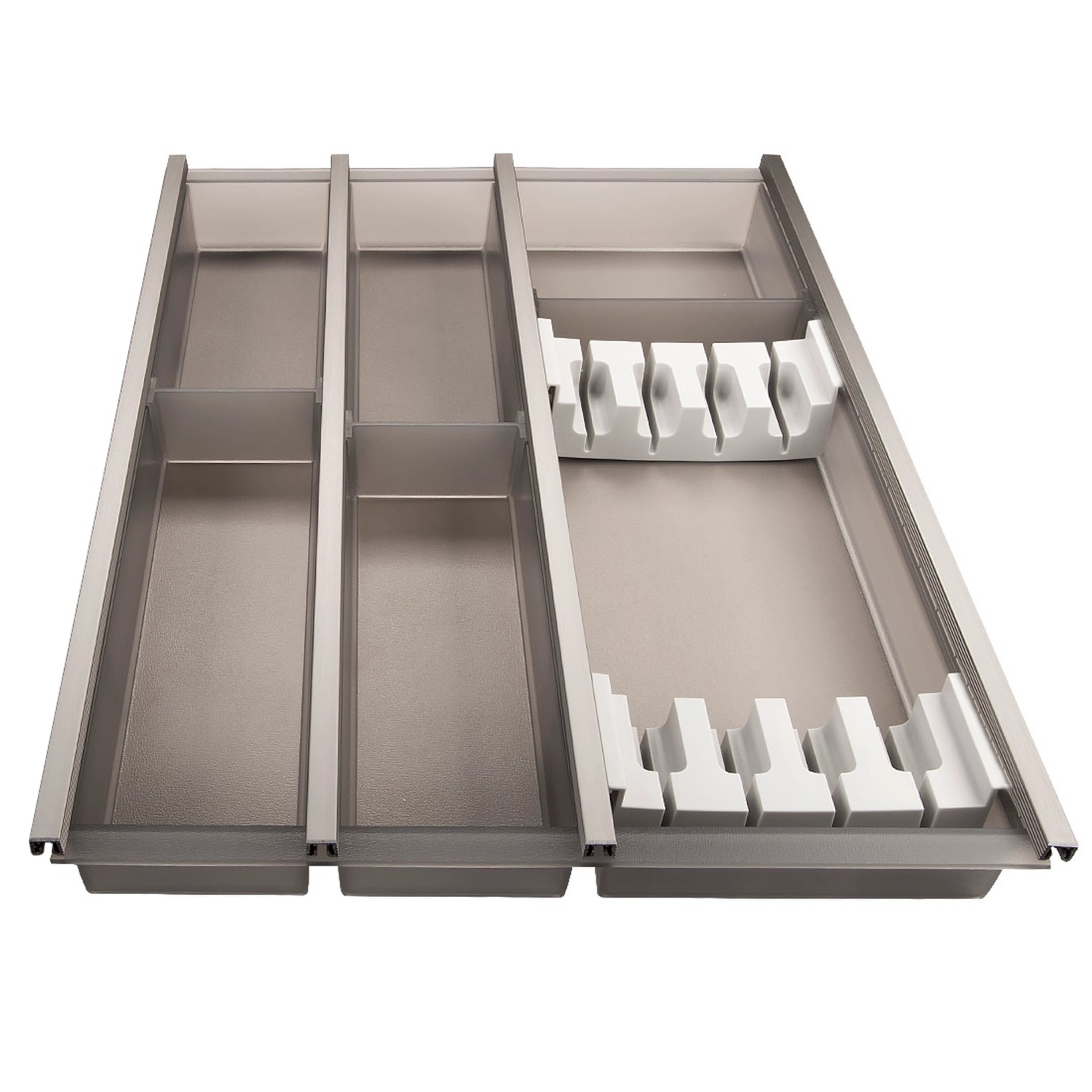 SOTECH Cuisio Besteckeinsatz 450 mm Höhe 55 mm Transluzent Graphitgrau mit Messerblock SOTECH Cuisio Besteckeinsatz 450 mm Höhe 55 mm Transluzent Graphitgrau mit Messerblock von SOTECH