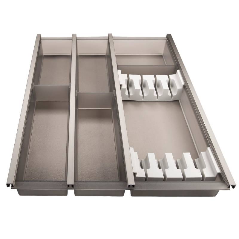 SOTECH Cuisio Besteckeinsatz 450 mm Höhe 55 mm Transluzent Graphitgrau mit Messerblock von SOTECH