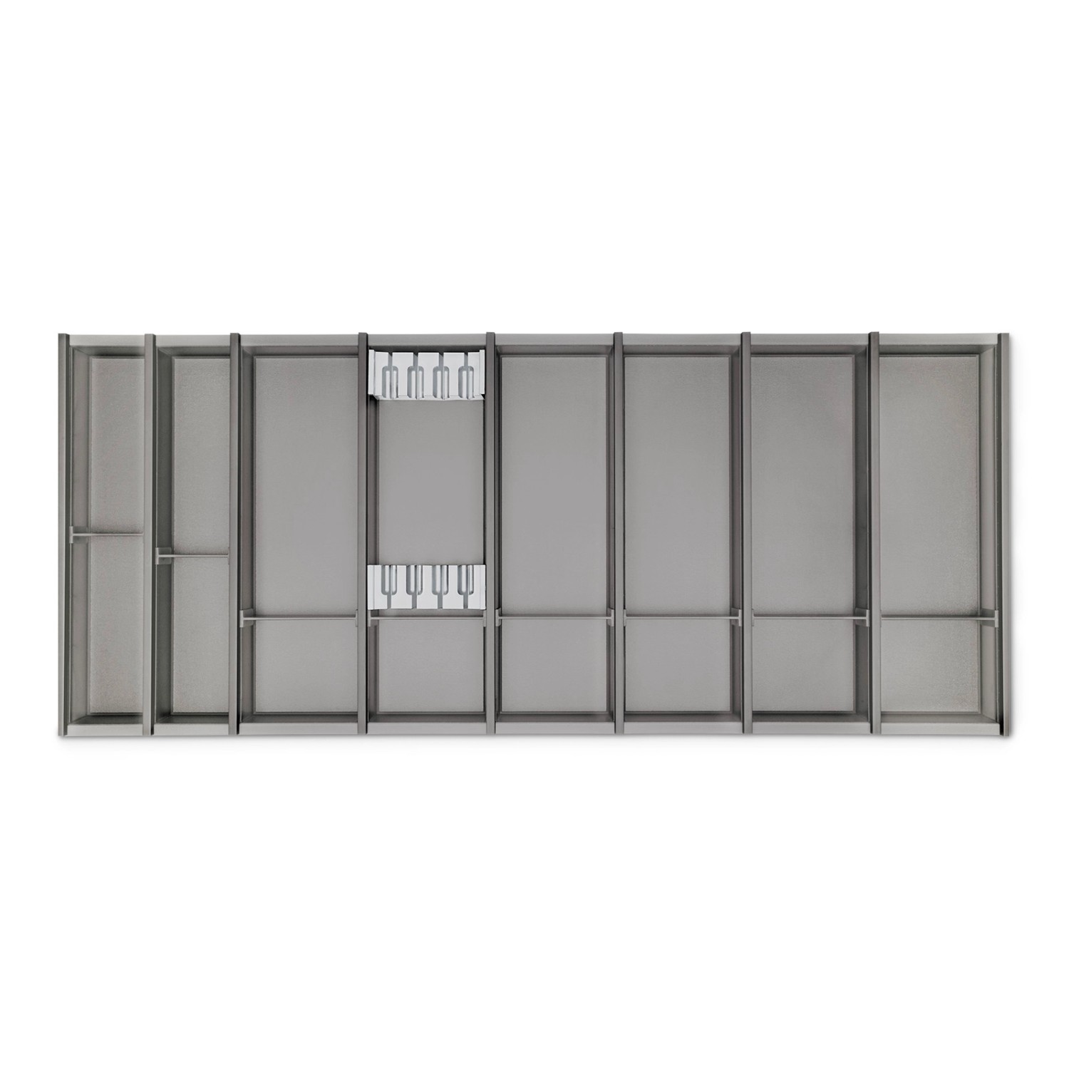 SOTECH Cuisio Besteckeinsatz 55mm Transluzent Graphitgrau mit Messerblock Für Blum Legrabox 473mm Korpusbreite 1200mm von SOTECH