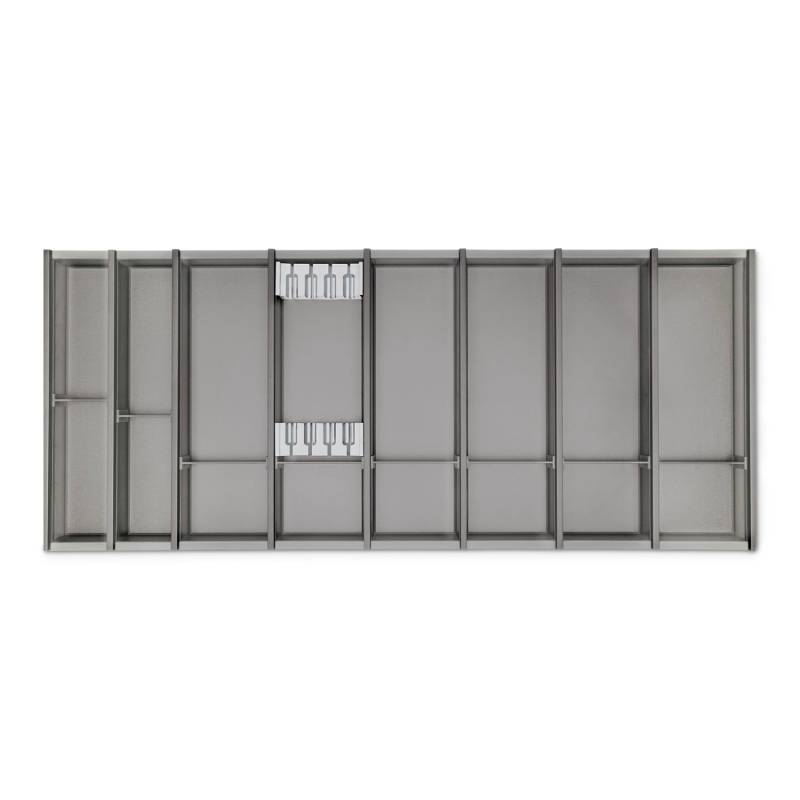 SOTECH Cuisio Besteckeinsatz 55mm Transluzent Graphitgrau mit Messerblock Für Blum Legrabox 473mm Korpusbreite 1200mm von SOTECH