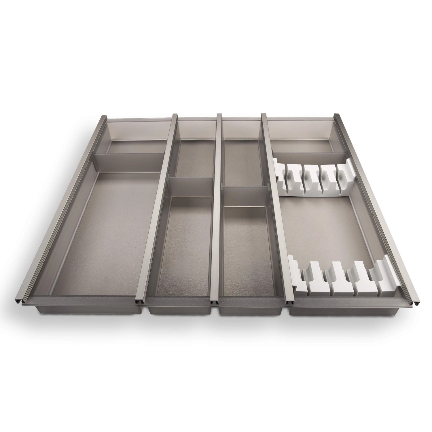 SOTECH Cuisio Besteckeinsatz 600 mm Höhe 55 mm Transluzent Graphitgrau mit Messerblock SOTECH Cuisio Besteckeinsatz 600 mm Höhe 55 mm Transluzent Graphitgrau mit Messerblock von SOTECH