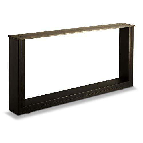 SOTECH Design Tischgestell KUFE 400 x 800 mm Rohstahl Industrial/Vintage Look natur lackiert bis 250 Kg Belastbarkeit höhenverstellbar Tischbein Tischunterbaugestell von SOTECH