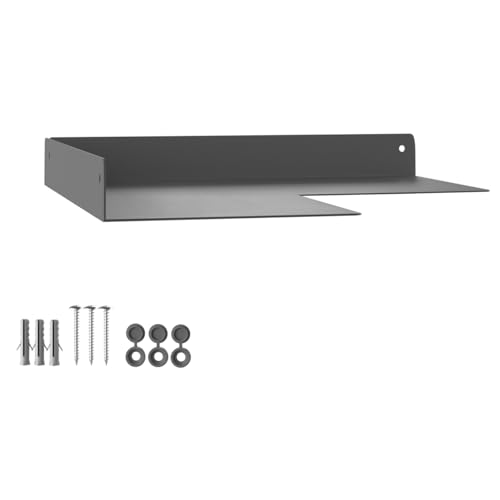 SOTECH Design Wand-Eckregal HOVER-XII 250 x 250 x 30 mm anthrazit, Wandmontage, Wandboard inkl. Befestigungsset für Bad Küche oder Wohnzimmer von SOTECH