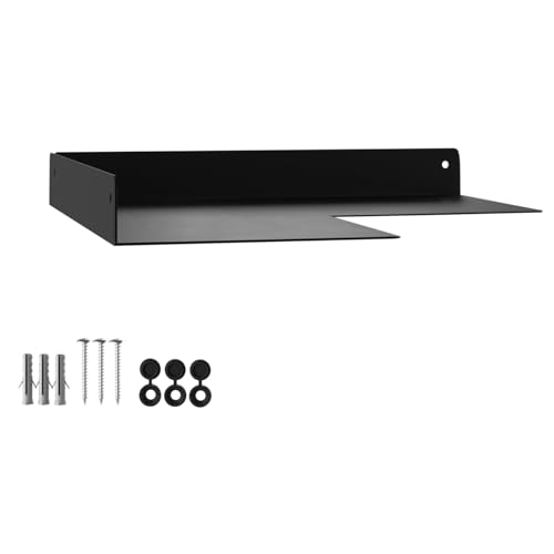 SOTECH Design Wand-Eckregal HOVER-XII 250 x 250 x 30 mm schwarz, Wandmontage, Schweberegal inkl. Befestigungsset für Bad Küche oder Wohnzimmer von SOTECH