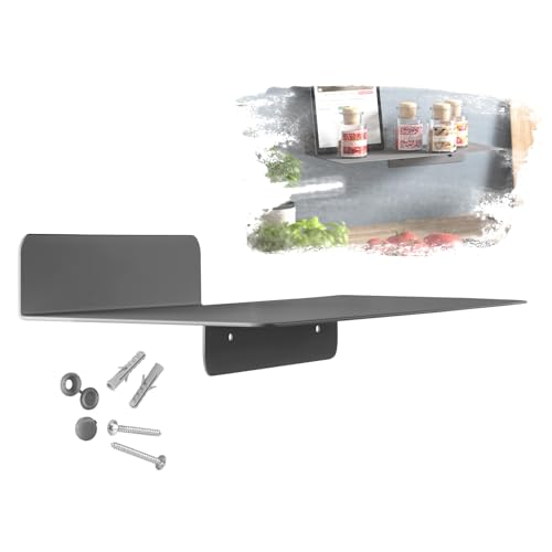 SOTECH Design Wandregal Hover-I 350 x 130 x 78 mm anthrazit, Wandmontage, Schweberegal inkl. Befestigungsset für Bad Küche oder Wohnzimmer von SOTECH