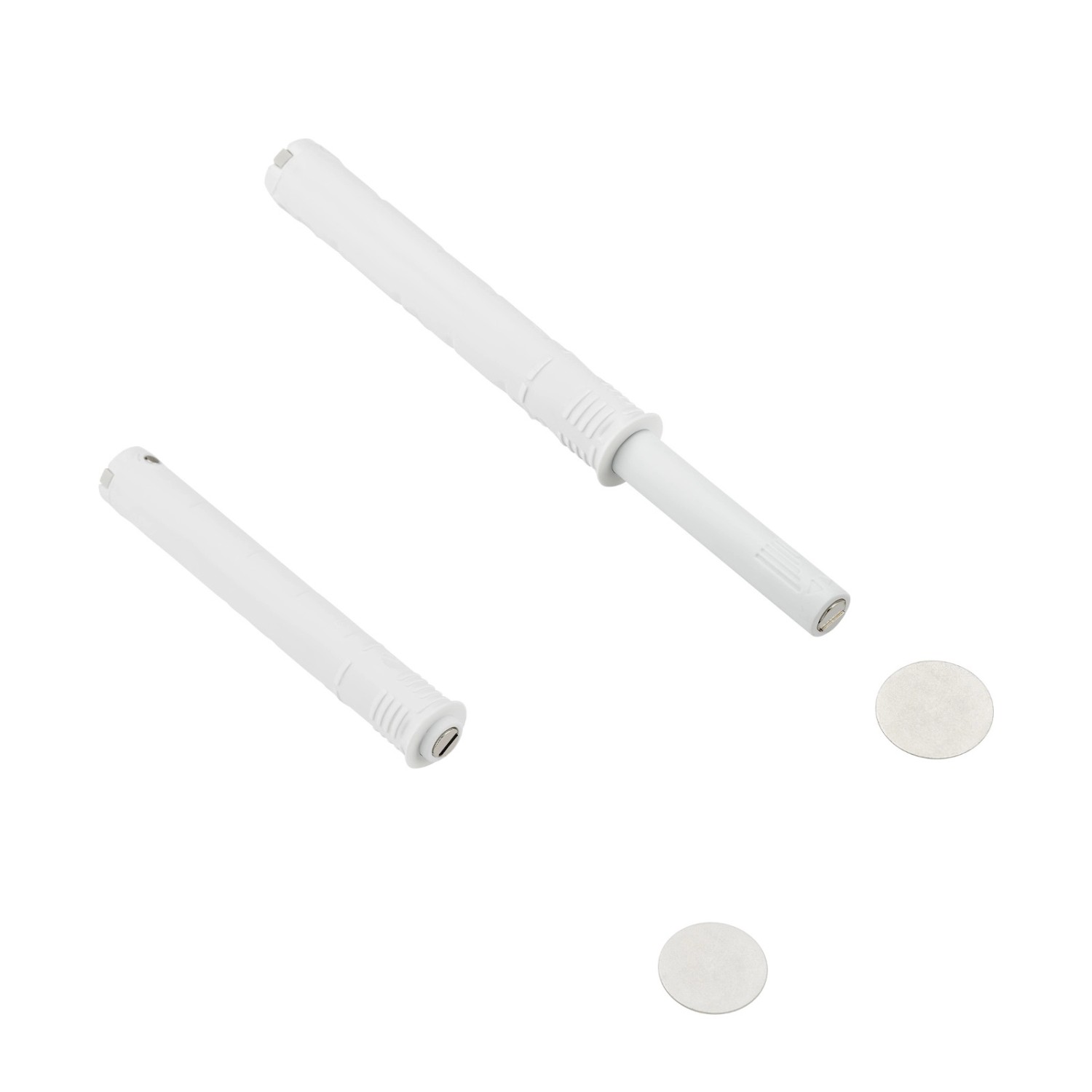 SOTECH K-Push Türdämpfer Push To Open mit Magnet und Gegenplatte Ausstoßweg 37 mm Weiß für Möbelscharniere Ohne Federn von SOTECH