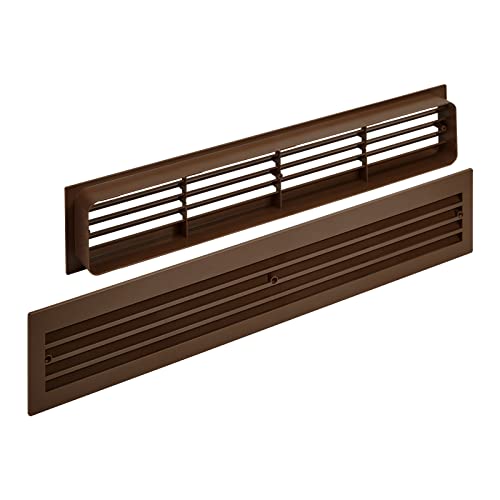 SOTECH Lüftungsgitter BRISE 457 x 92 x 17 mm braun doppelseitig durchblicksicher Schlitzlochung Belüftungsgitter Türgitter Schlitzgitter von SOTECH